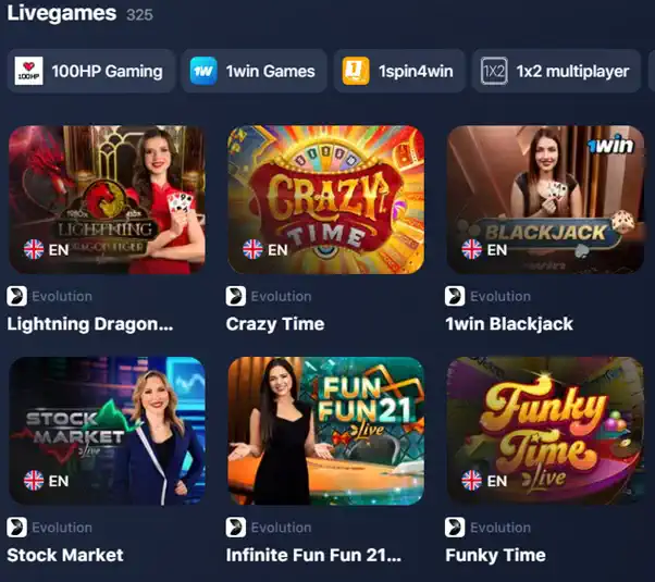 Permainan dealer langsung 1win